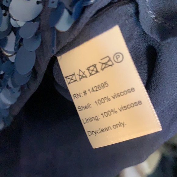 MLV Blue Sequen Dress Size S - Picture 9 of 10